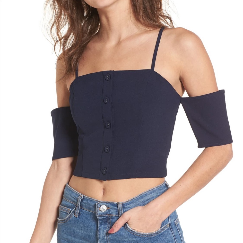 Moon River navy crop top